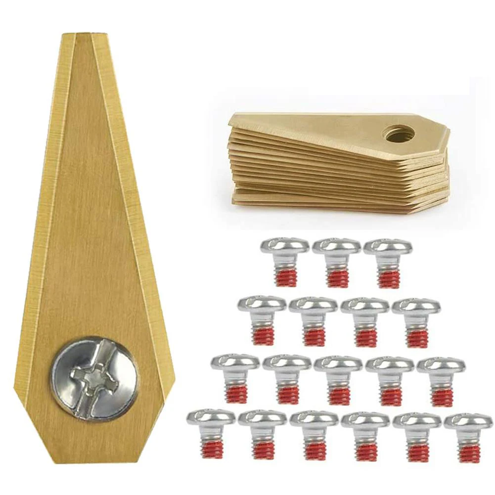 

New 18PCS 49X19X1MM Robot Mower Titanium Replacement Blade Anti-Rust Durable Mower Cutter for Bosch Indego Easy to Install