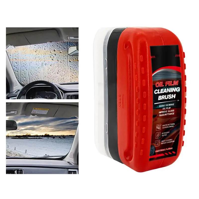 

Automotive Oil Film Cleaning Brush Powerful Windshield Oil Film Cleaning Brush 120ml Auto Glass Cleaning Board Automotive