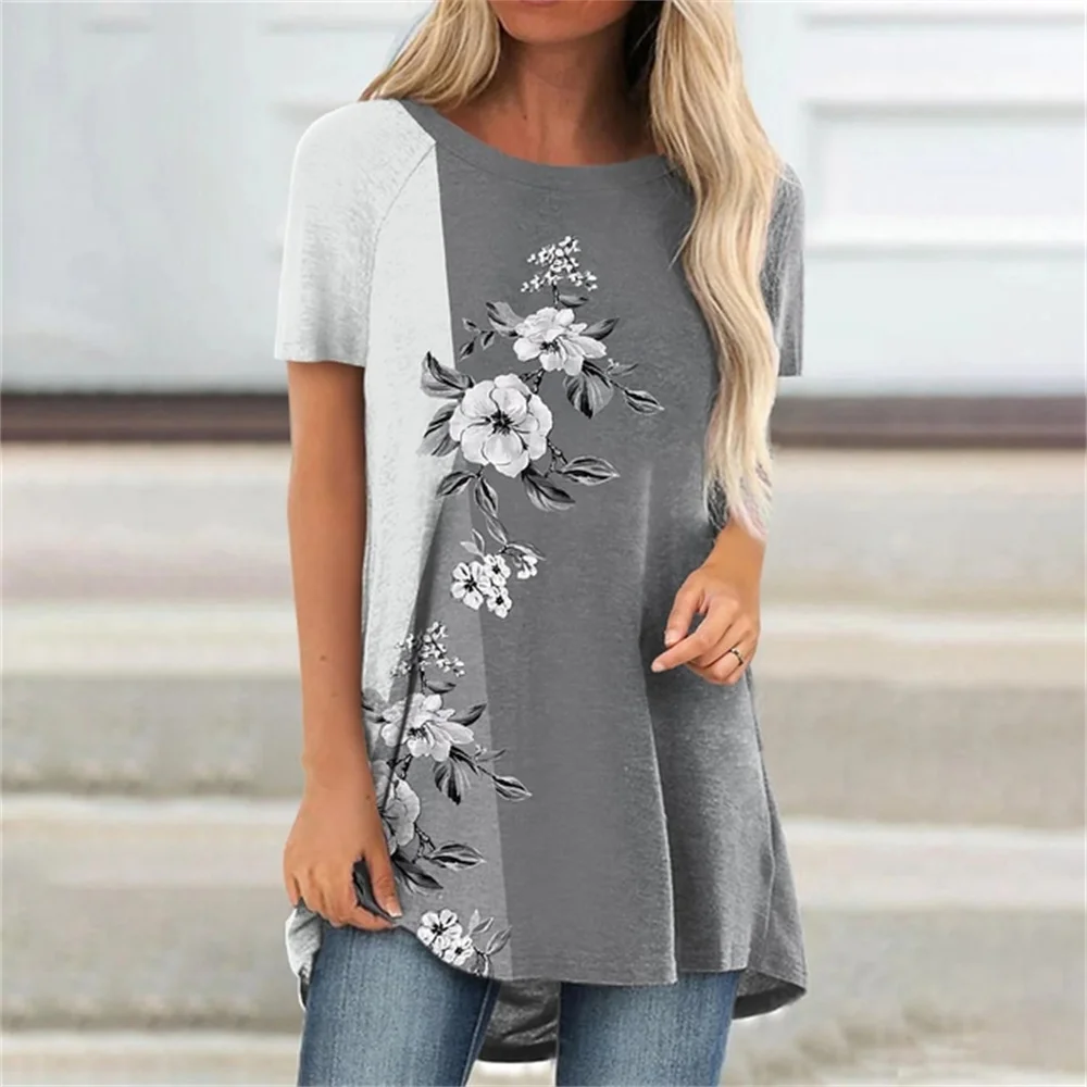 

Summer Flower T-Shirts Dragonfly 3D Print Women's Fashion Streetwear Floral Oversized Long T Shirt Girl Tees Tops Woman Clothing