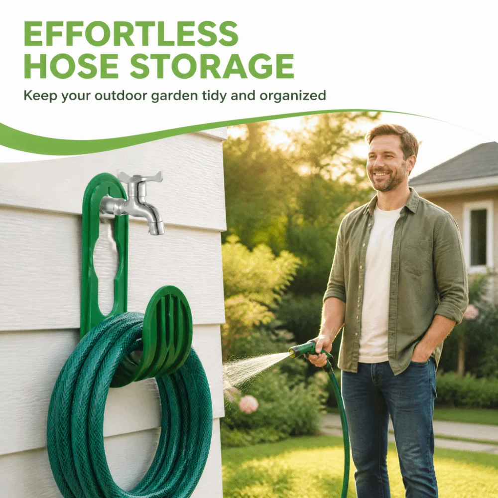 2Pcs Durable Water Pipe Storage Hook Space Saving Heavy Duty Garden Hose Holder Multi-functional Wall Mounted Hose Storage Rack