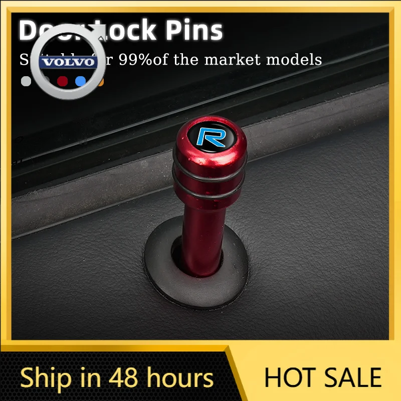 

2026 Hot For VOLVO Alloy Car Door Pin Lock Knob Lift Cover Decor Accessories For Volvo R C70 S60 S80 S90 T6 V40 V50 V60 V70 V90