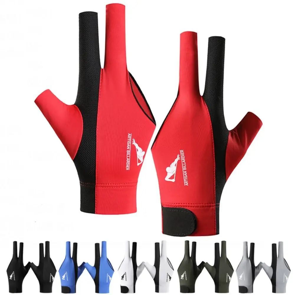 

1 шт., перчатки для снукера с тремя пальцами, противоскользящие дышащие перчатки для бильярда, износостойкие эластичные тренировочные перчатки, аксессуары для фитнеса