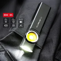 Klarus E5 COB Flashlights Magnetic Dual Light Torch 8 Lighting Modes USB C Rechargeable EDC Flashlight Strobe for Emergency Use