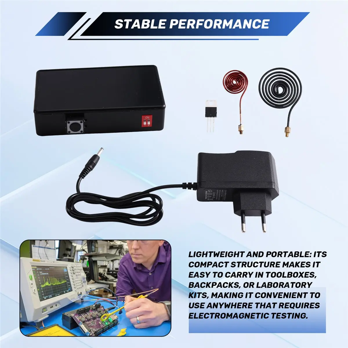 Mini Magnet Electromagnetic Coil, Portable for Industrial Engineering Detection Lab and DIY Project EU Plug