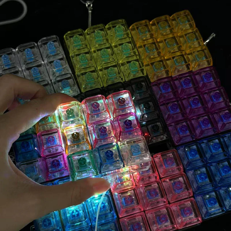 4/9 Keys Mechanical Keyboard Axis Tester LED Toy with Lights for Relief Decompression Calming Accessories Gadget for Adults Kids