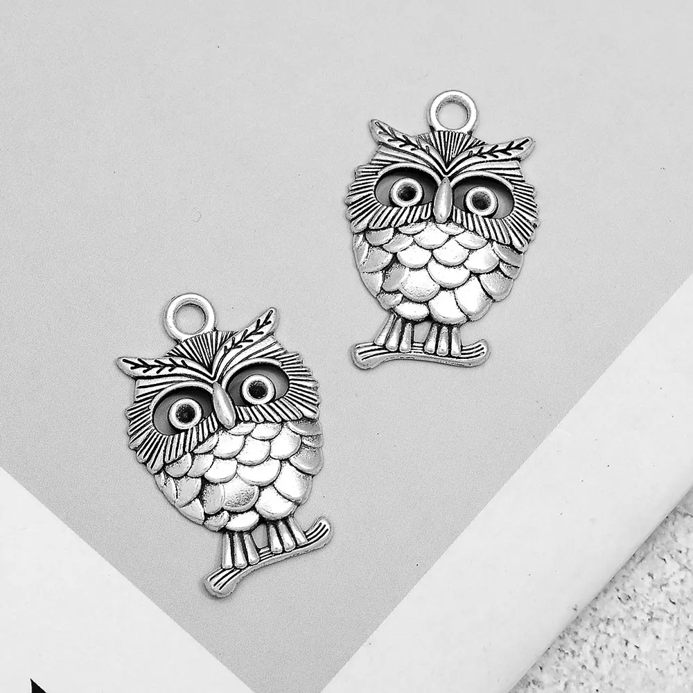 10pcs/Lots 35x22mm Vintage Owl Charms Bird Halloween Steampunk Pendant For DIY Jewelry Making Findings Supplies Accessories