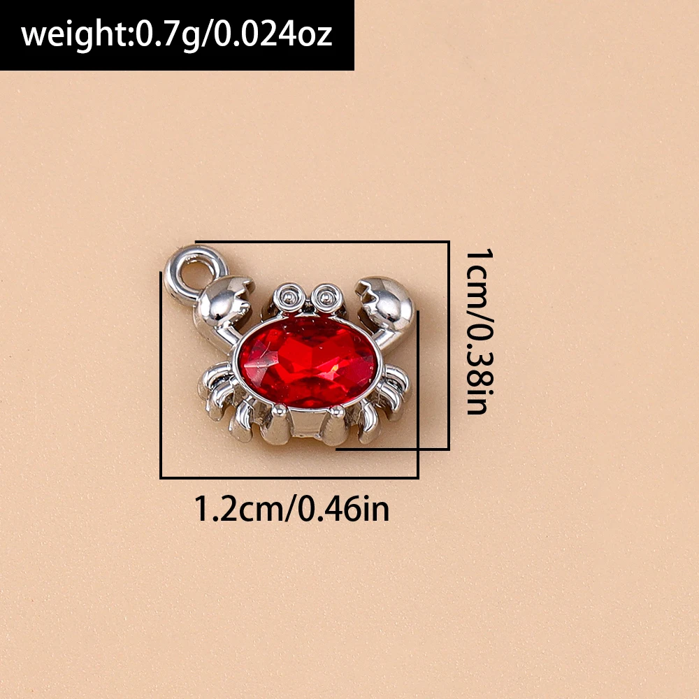 5 Stück niedliche, bunte Metallanhänger in Form von Krabben und Muscheln für die Schmuckherstellung, geeignet für Ohrringe, Halsketten, Armbänder und DIY-Bastelarbeiten. – Detail 4