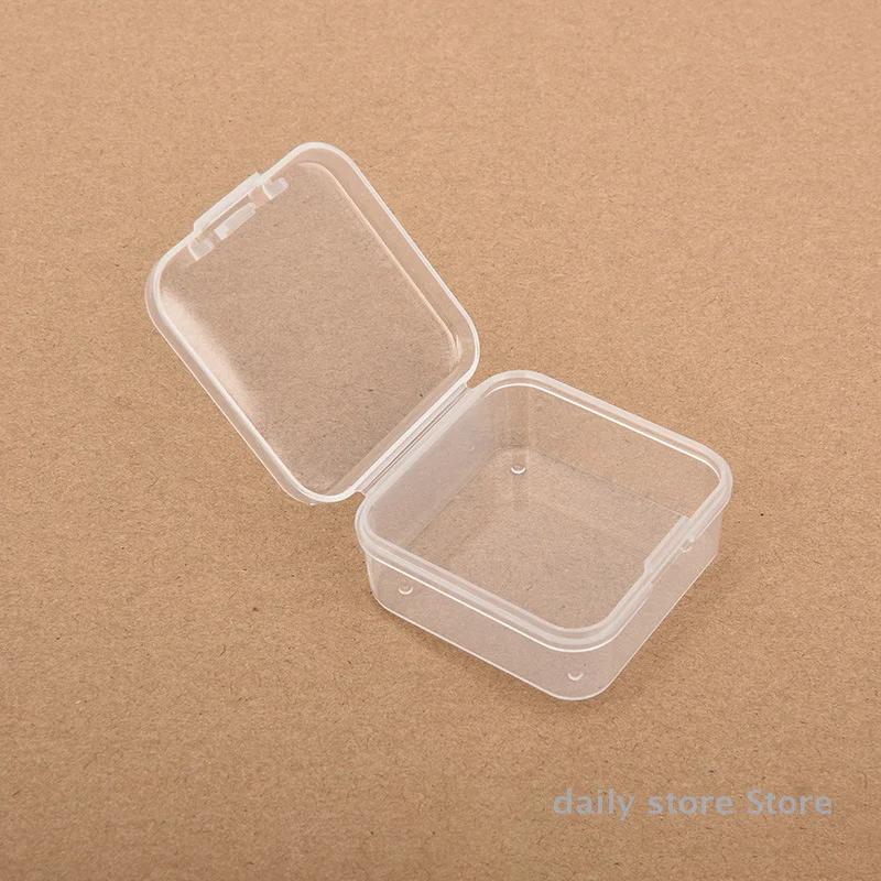 5Pcs Mini Plastic Storage Box Transparent Jewelry Storage Case Earrings Rings Boxes Small Items Storage Container