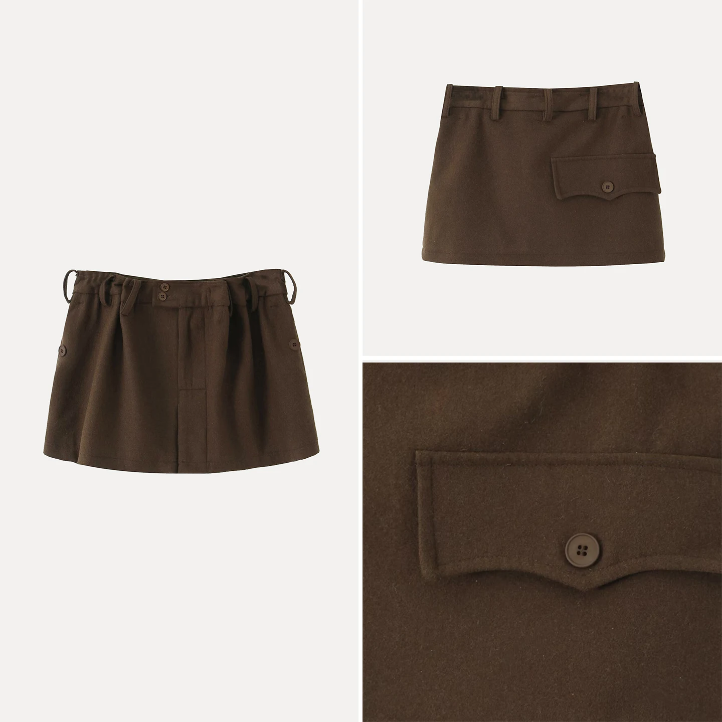 

Ele Casual Mixed Fiber Skirt for Women Autumn 2025 Season New Sle Versatile ort Skirt Ladies High Waist Skirt