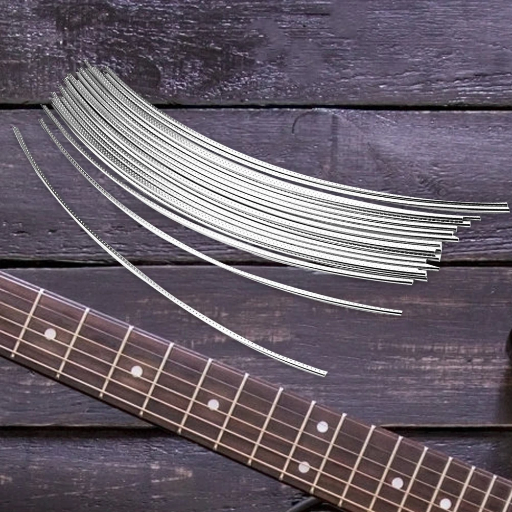 

25pcs Durable Metal Fret Wires for Guitar Bass Electric Fingerboard Replacement Parts Clear Sound Long Use Storage