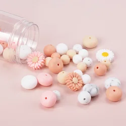 LOFCA 5cm Canned - Daisy Round Loose Silicone beads Silicone Necklace DIY Silicone Necklace Silicone beads BPA free