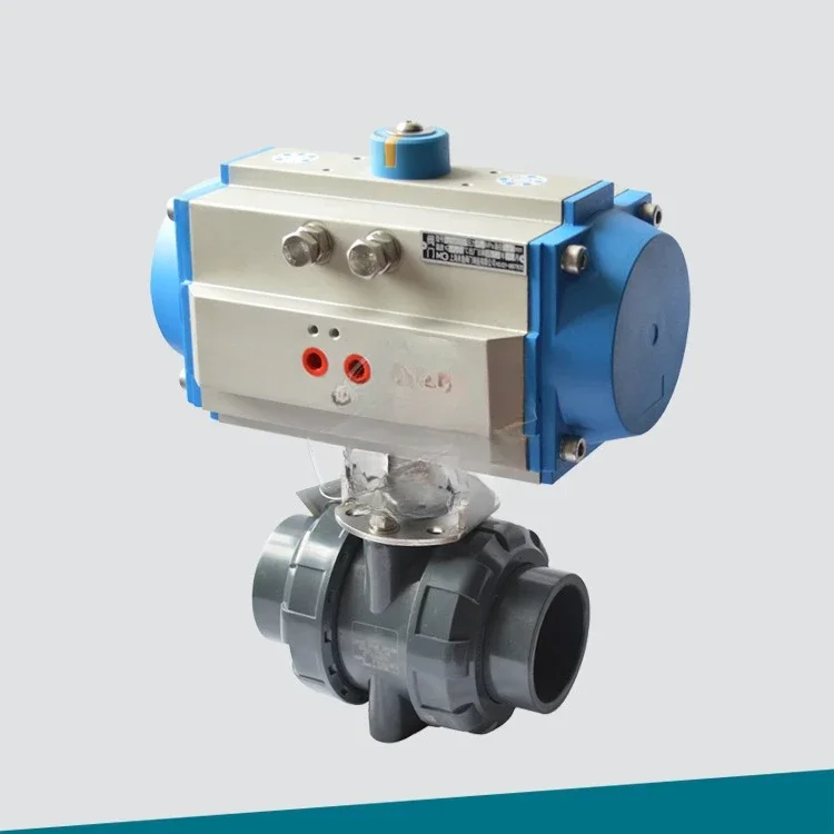 

UPVC pneumatic plastic ball valve double by welding thread interface Q661X-6U-DN50-CPVC PPH