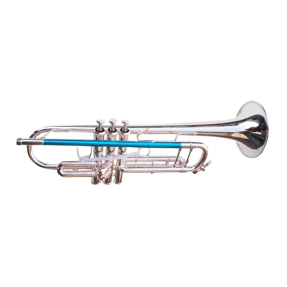 Professional Master Level Silver Trumpet BB Tone Brass Instrument Tenor Stainless Steel Pistons JYTR409S Silver Plated
