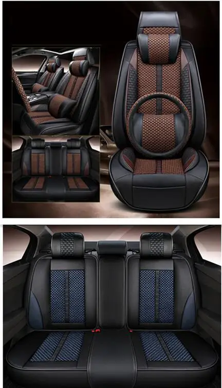 

Front and Back car seat covers + Steering wheel cover for Subaru Forester 2024-2012 High quality breathable seat cushion case