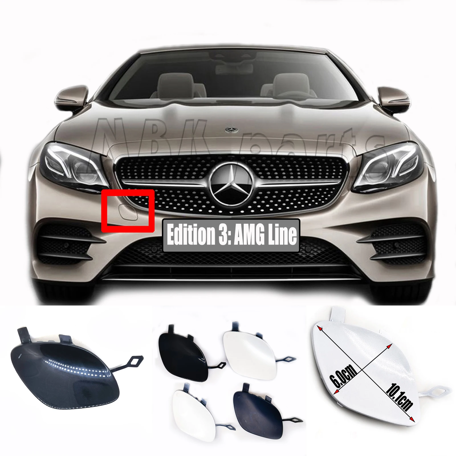 Tampa dianteira do reboque para Mercedes-Benz, ajuste original 17-20, E-Class W213 Amg pkg Sedan Wagon E300 E350 E400 E450 E43 E53, A2138855200