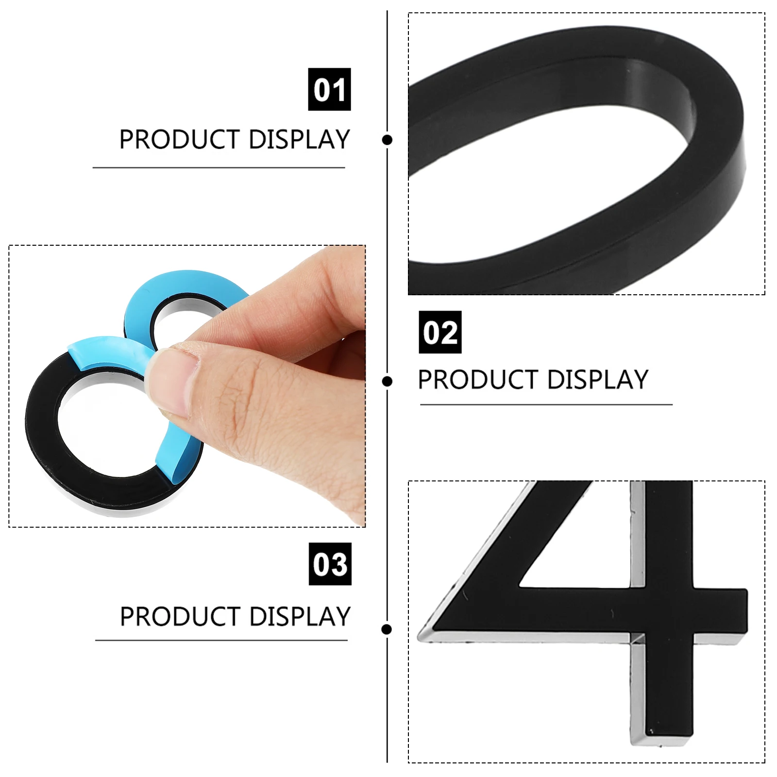 

10 Pcs Number Mailbox Door Plate Sticker Numbers 0-9 ABS Resin Durable Anti Rust Suitable Doors Apartments Hotels