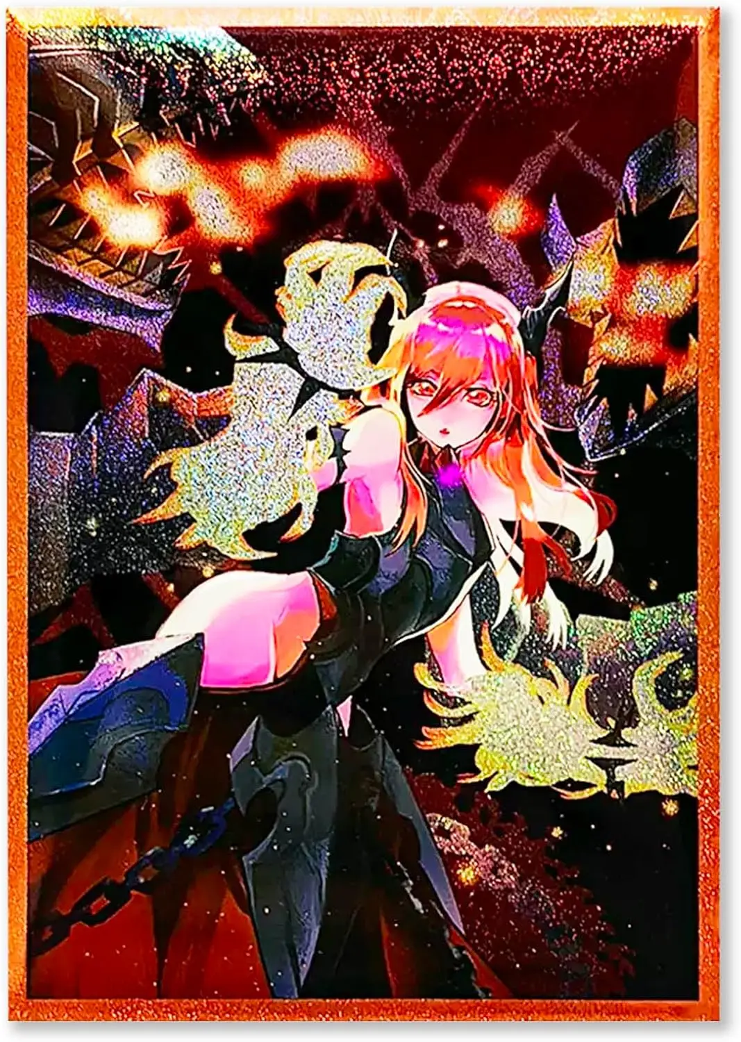 50 PCS Foil Anime Card Sleeves 63mm x 90mm Top Loading Card Protector for YGO Japanese Size Trading Card Sleeves