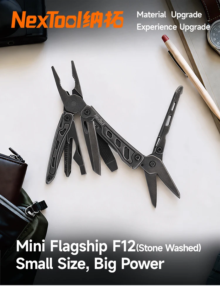 NexTool Mini Flagship F12 Multifunktionswerkzeug 13-in-1 Faltbares EDC Schlüsselanhänger-Multitool Schraubendreher Zange Feile Lineal Outdoor-Werkzeuge – Detail 31