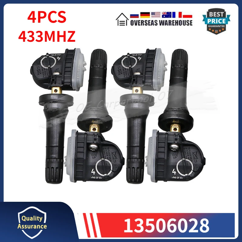 

Датчик контроля давления в шинах, 4 шт. 13506028 Для 2012-2017 Opel Adam Ampera Antara Astra J Corsa D Insignia Meriva B TPMS 433 МГц