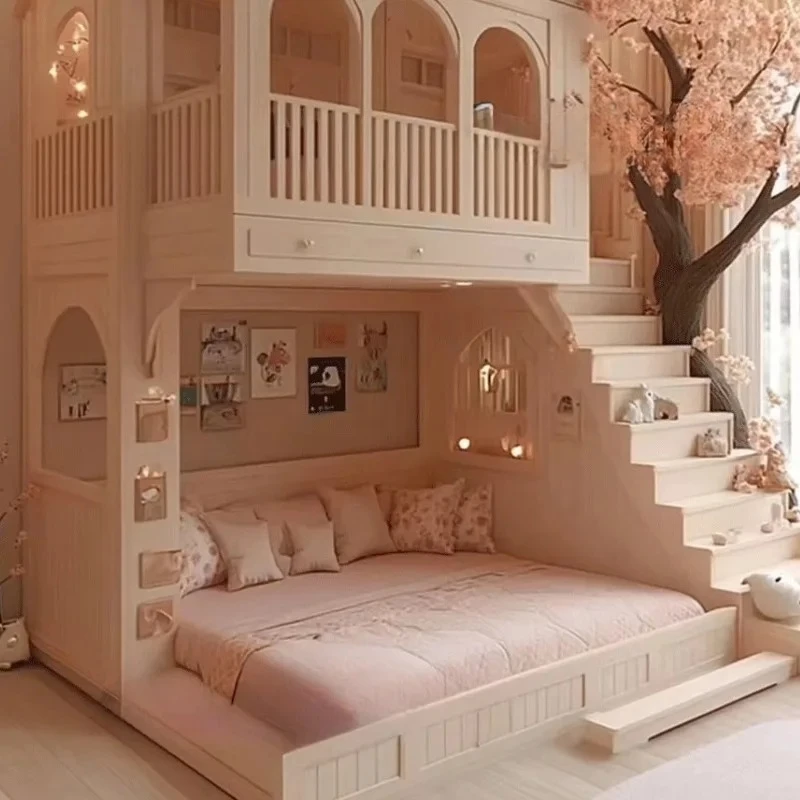Princess Modern Camas Infantiles Furniture Home  Guard Rails Kids Beds Double Decker Safety Custom Design Children Beds