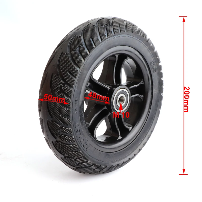 1pcs Wheel 200x50 Solid Tire Wheel Fit For Electric Scooter Balance Car Explosion-proof Puncture Proof Tubeless Tyre Parts
