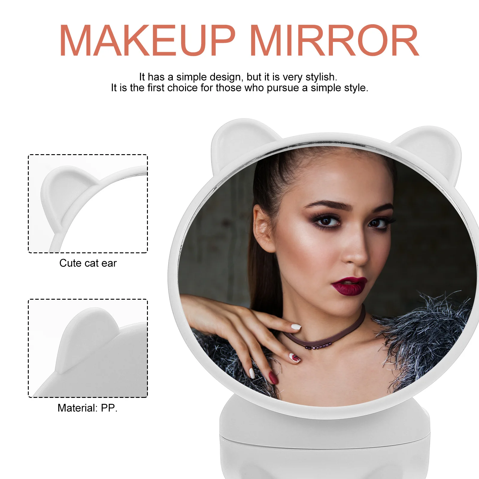 

Practical Mirror Household Makeup Supply Home Accessory Tabletop Vanity