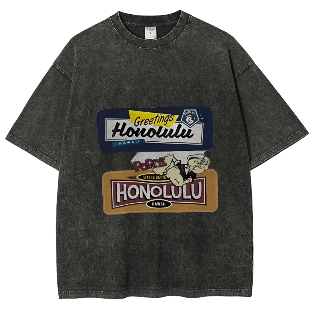 Hawaiian Vibes T-Shirt Travel Graphic Shirts Casual Comfort Hawaiian Charm Tops Vintage Travel Sticker Tops Unisex y2k Clothes