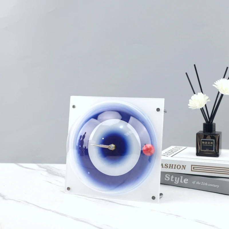 

Light Luxury Creative Geometric Blue Gradient Space Clock Decoration Ornaments, Home Crafts Gifts
