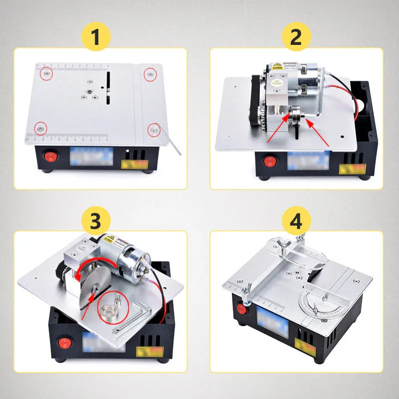 Imagem -02 - Mini Serra de Mesa Multifuncional Serras de Mesa Elétricas Ferramenta de Corte Pequena Faça Você Mesmo Doméstica Banco de Madeira Máquina de Corte de Torno