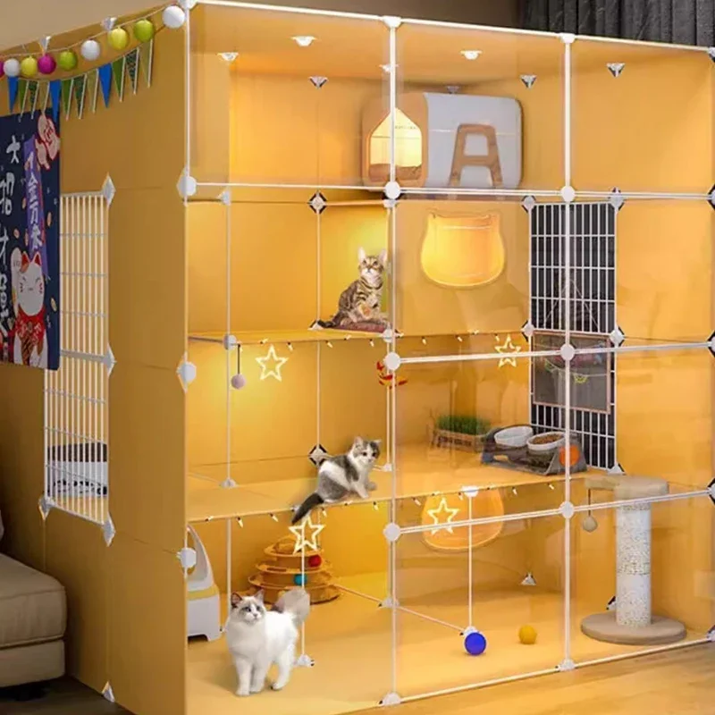 Frame Plastic Cat Cage Crates Litter Box Tower Collar Cat Cage Portable Restraint Jaula De Gato Household Goods