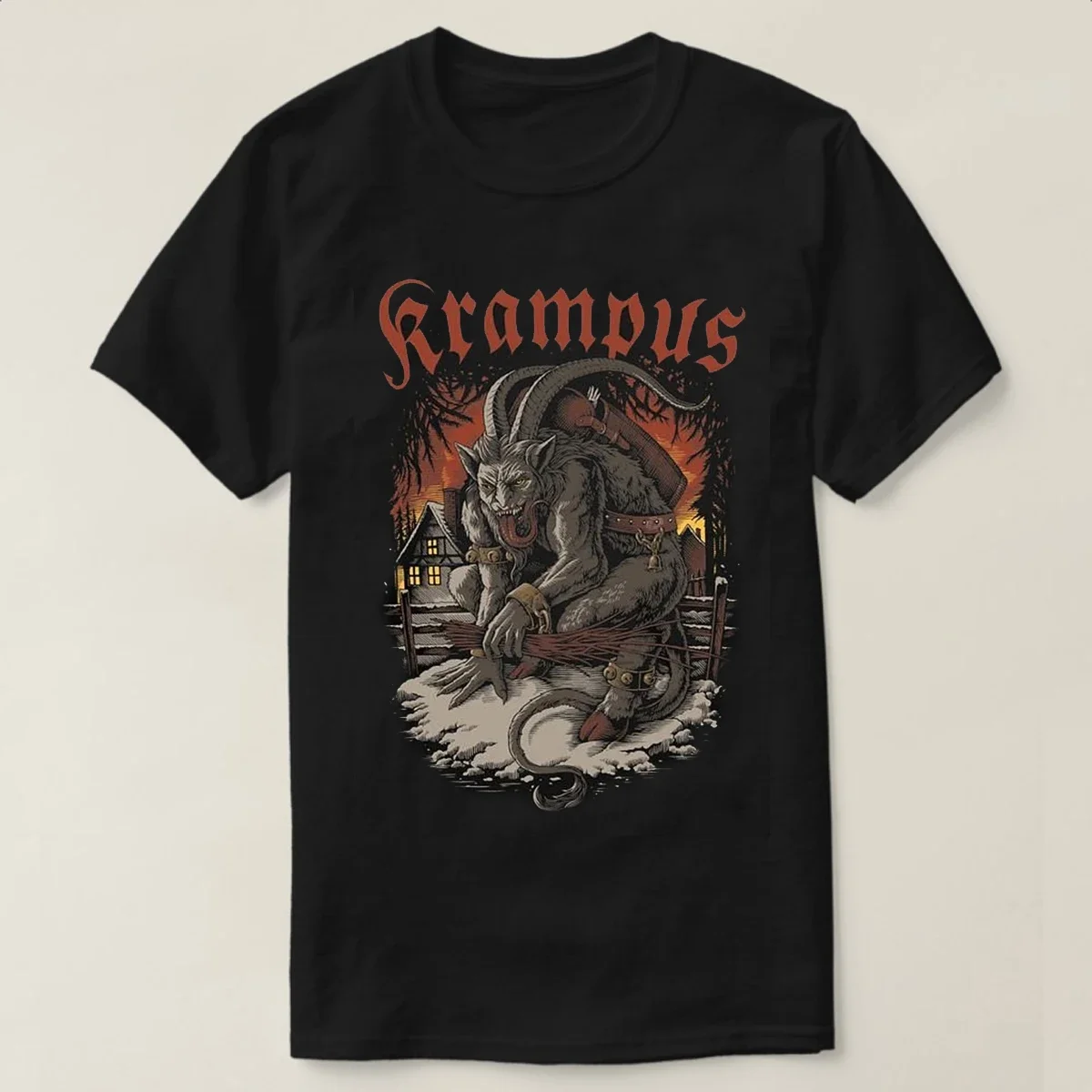 Christmas Monster Krampus T-Shirt 100% Cotton O-Neck Summer Short Sleeve Casual Mens T-shirt Size S-3XL