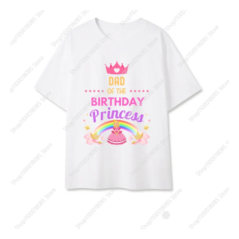 Family Matching Girl Birthday Princess T Shirts Personalized Number Daddy Mommy Girls Outfits Birthday Party My Kids Shirt