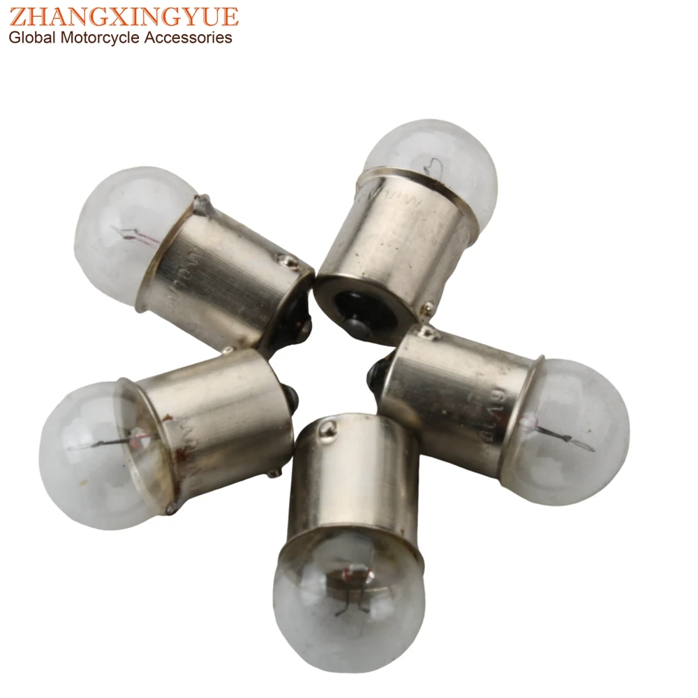 5pc 6V 10W Bulb BA15S G18 White For Motorcycle Scooter Motocross Karting 50cc 125cc 200cc 246510655
