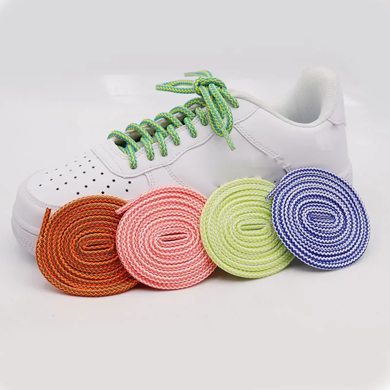 

Coolstring 5MM Polyester Round Rope With Double Colors Mixed Highlight Colored Sneaker Shoe Cordon Easy Tie Custom Laces In Bulk