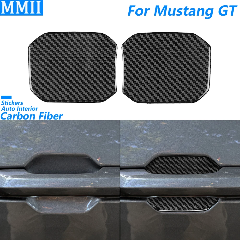 

For Ford Mustang GT 2024 2025 Carbon Fiber Exterior Door Handle Bowl Panel Decorative Cover Car Accessories Decoration Sticker