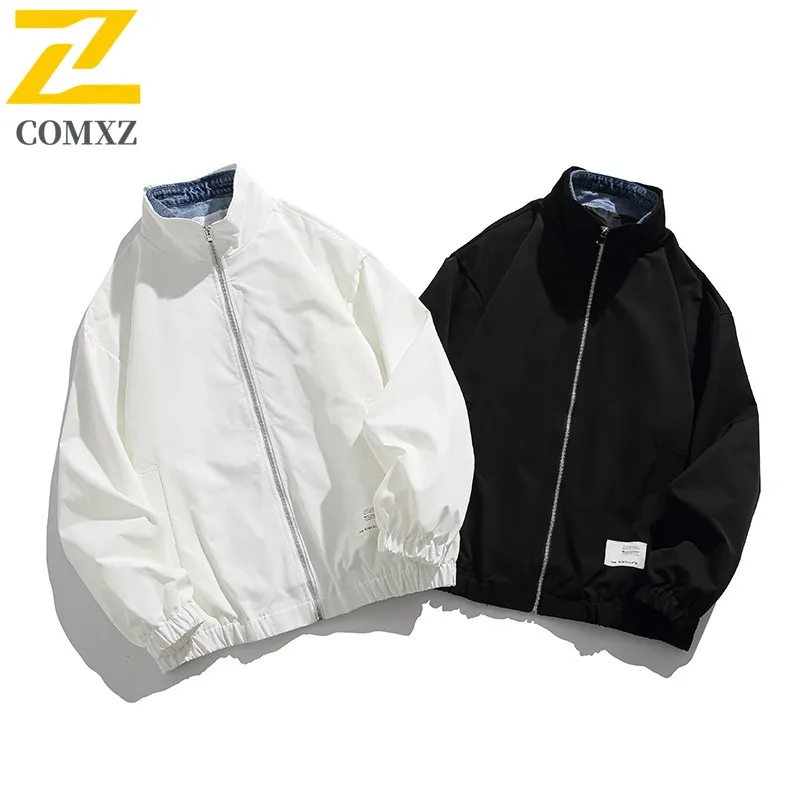 

COMXZ New Jacket Men High Fashion Solid Color Stand Collar Climbing Versatile Coat Streetwear Windproof Autumn Windbreaker