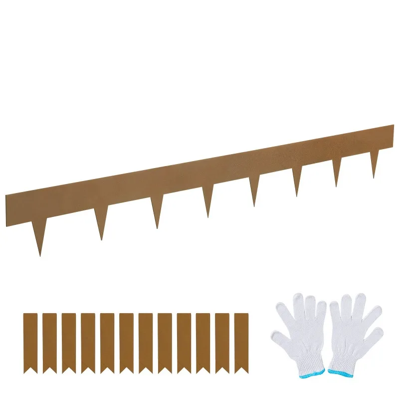 Borda de paisagem de aço, bordas de aço para jardim de 10 pacotes, tiras de 39,6 "L x 2" H, borda de afiação em martelo, dobrável