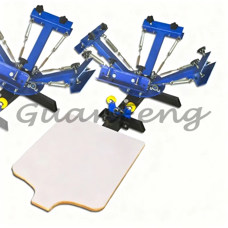 4 Color 1 Station Screen Printing Press, Adjustable Device Silk Screen Printer for T-shirt DIY Printing