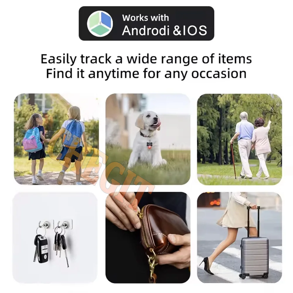 Mini GPS-locator AntiLost Alarm Portemonnee Sleutelhanger Smart Tag Bluetooth-compatibele Tracer-sleutelhanger Hond Huisdier Kind Tracker Key Finder
