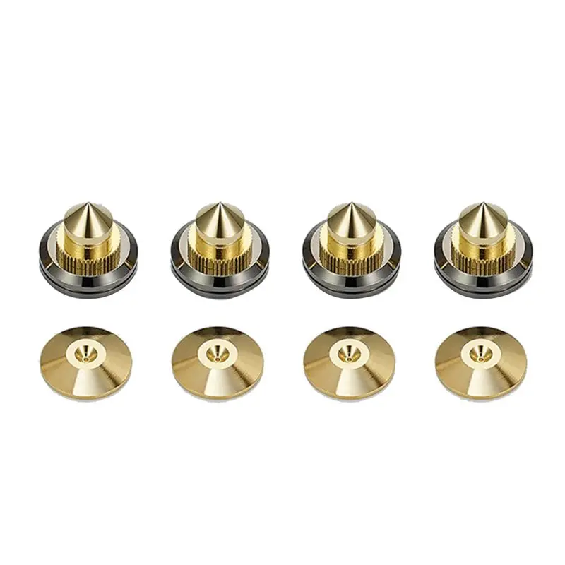 【プロモーション】4セット金メッキスピーカースパイク家具ビデオフットスピーカースタンドcdサブウーファーアンプターンテーブル分離料金