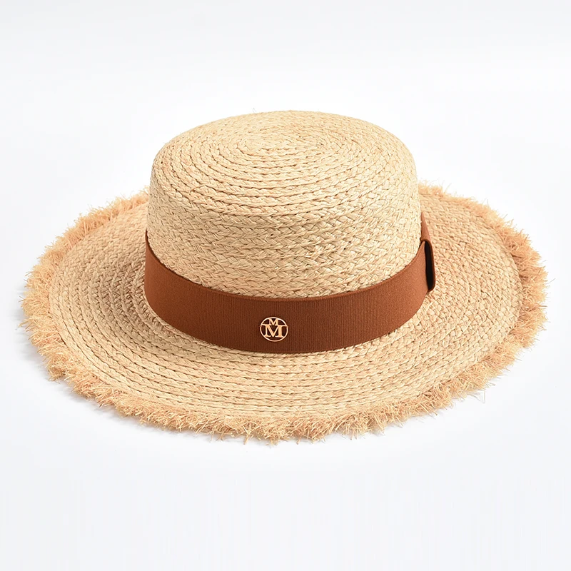 New Natural Straw Hat Spring Summer Soft Shape Sun Hats for Women Ribbon Bow Travel Holiday Beach Floppy Hat