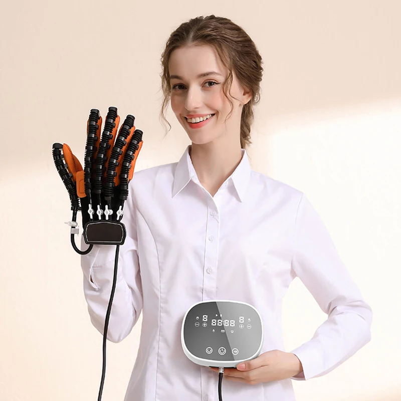 

Hand Rehabilitation Training Robot Glove 3 Modes Adjustable Strength Mirror Mode Training 5 Independent Air Pipe