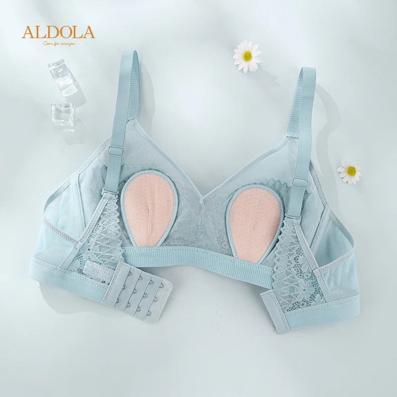 Alaldola-sutiã sexy de renda para mulheres, roupa íntima estilo fino, push up, sutiãs sem fio, orelha de coelho, peito, lingerie feminina, verão