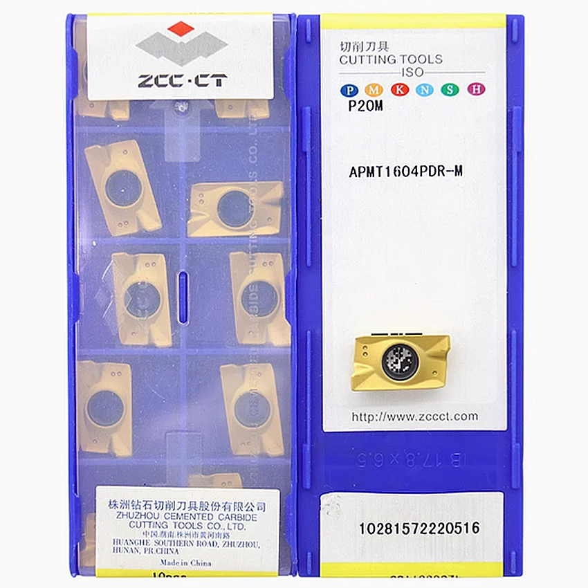 APMT1604PDR-M P20M/APMT1604PDR-M P20T/APMT1604PDR-M YB9320/APMT1604PDR-M YBG205H ZCC.CT CNC carbide milling inserts 10pcs/box