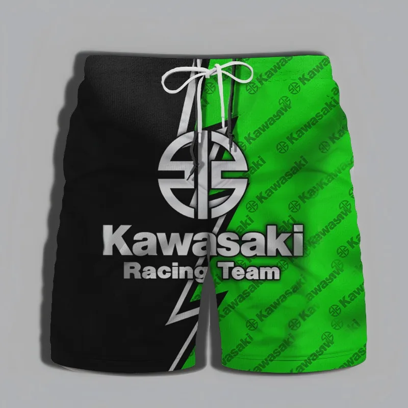 

Мужские мотоциклетные шорты Kawasaki с 3D-принтом, дышащие быстросохнущие шорты для ежедневного использования, удобные мужские спортивные шорты