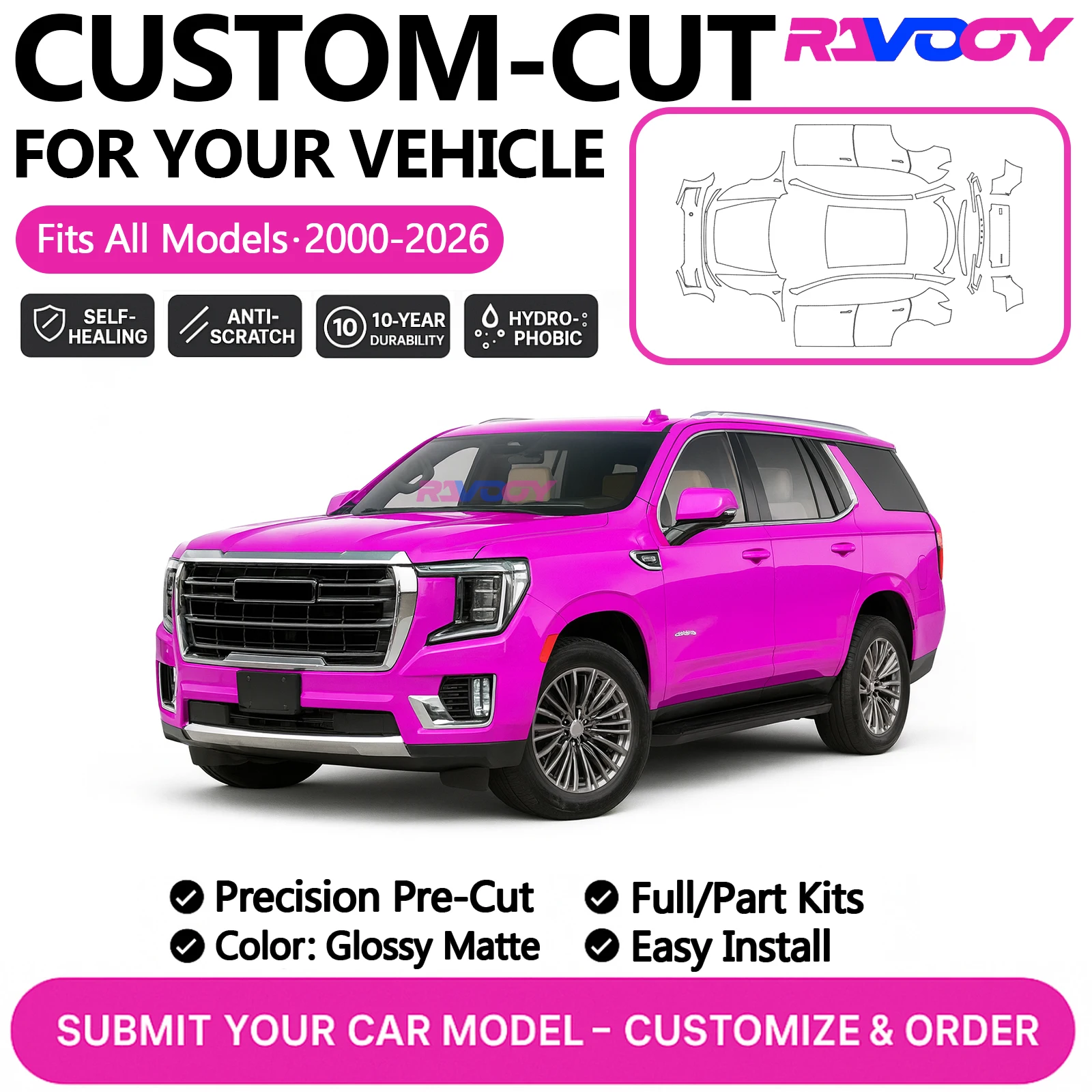 

Custom Precut PPF Kit for GMC Yukon Yukon XL Acadia Terrain 2024 2025 2026 Paint Protection Film Gloss Matte Front kit Full car