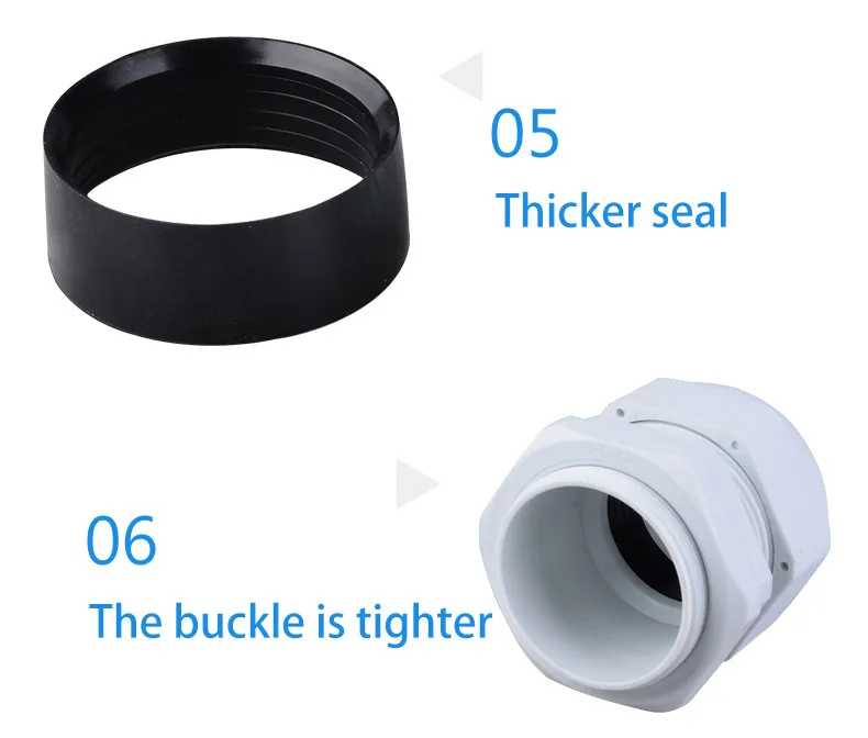 10 Stück Kabelverschraubung M-Serie Einstieg Wasserdicht IP68 M12/16/18/20/22/25 x 1,5 3–6,5 mm Nylon-Kunststoff-Anschlusshülsenverbindungen – Detail 7