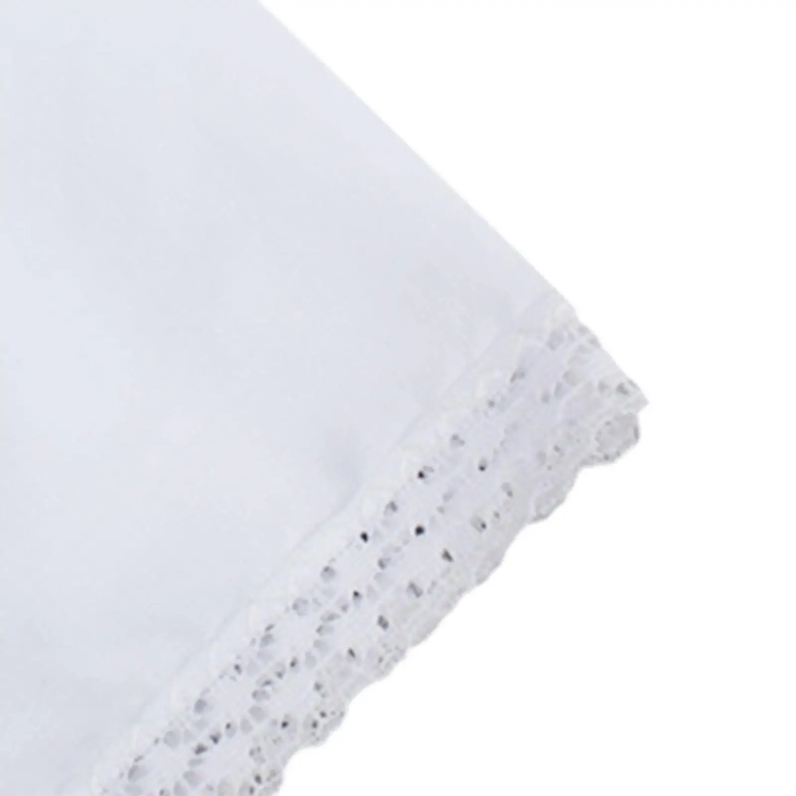 6Pcs Solid White Lace Handkerchiefs Wedding Hankies for Crafts Wedding Gift