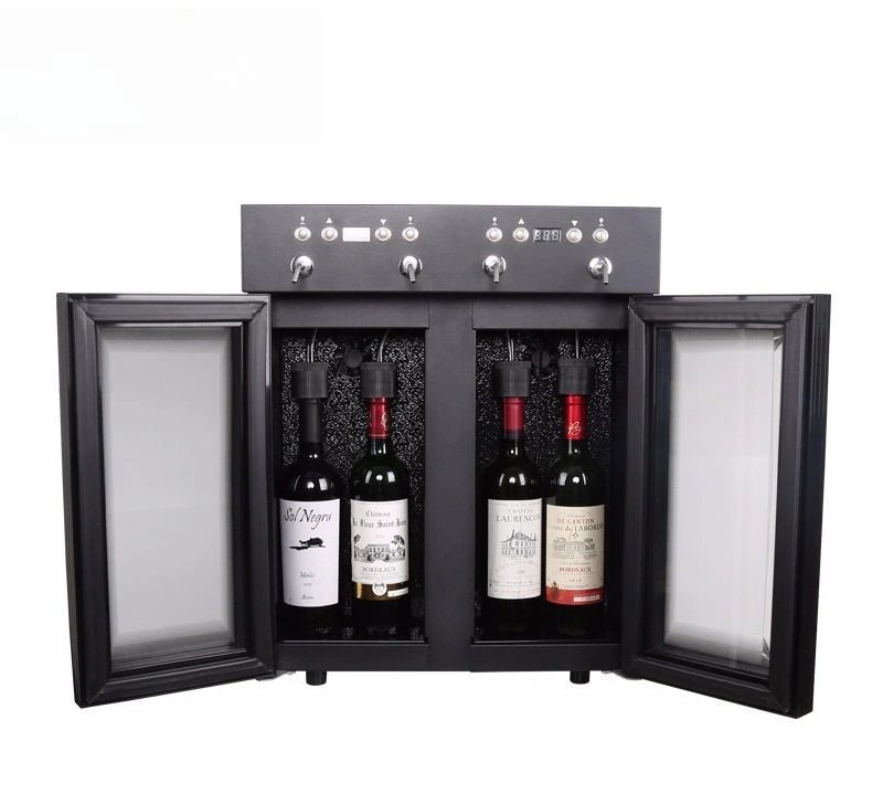 Hot Selling 4 Bottle Stainless Steel Wine Cooler Luxury Black Electric Freestanding Unit Ice Wine Cabinet for Home Use