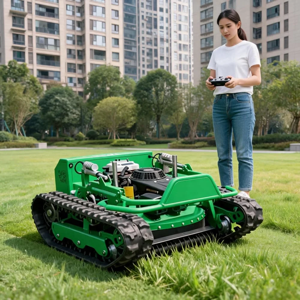Remote Control All-Terrain Mower 800mm Cutting Width Small Tracked Lawn Mower CE EPA Certified Multi-use Customization Garden